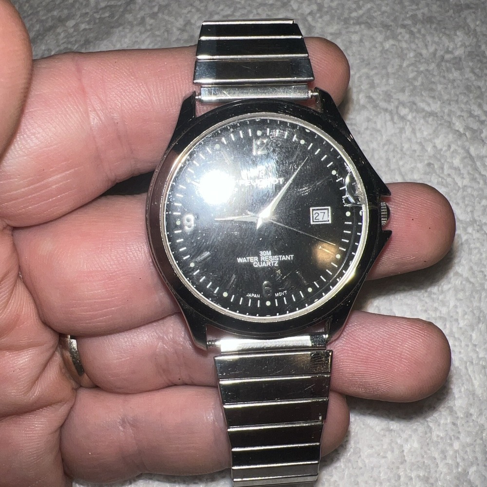 Vintage PEUGEOT 296 WATCH STAINLESS STEEL BACK‎ Working